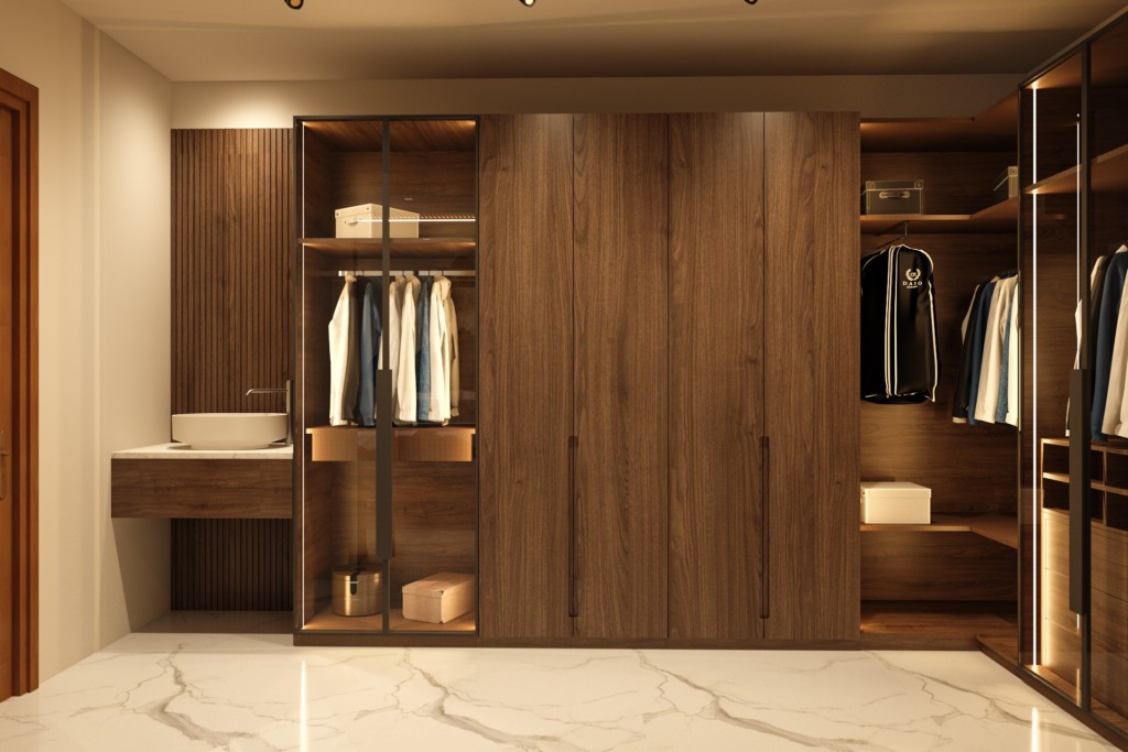 Walk-in wardrobe at House of Heritage, by Kaari Studio