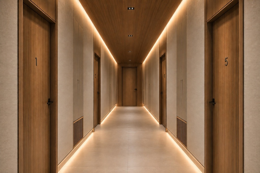 Corridor at The Art House, by Kaari Studio