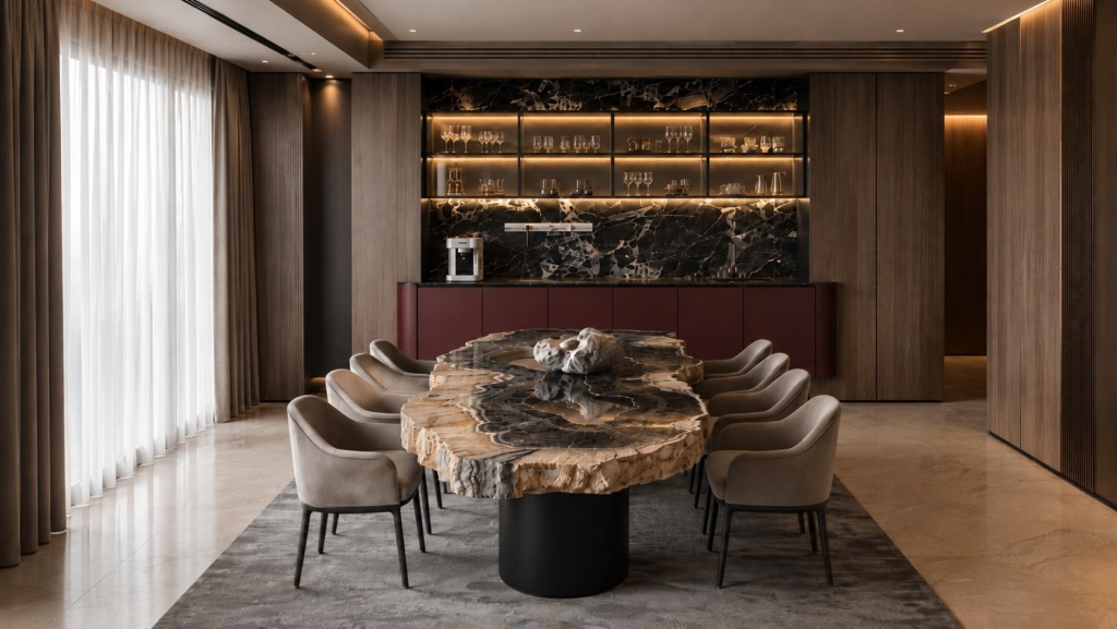 Dining room at The Art House, by Kaari Studio