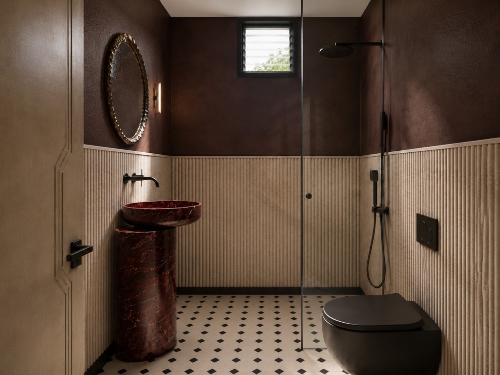 Bedroom 2 washroom at The Art House, by Kaari Studio