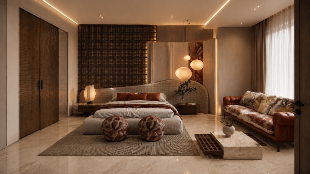 Bedroom 1 at The Sculpted Residence, by Kaari Studio