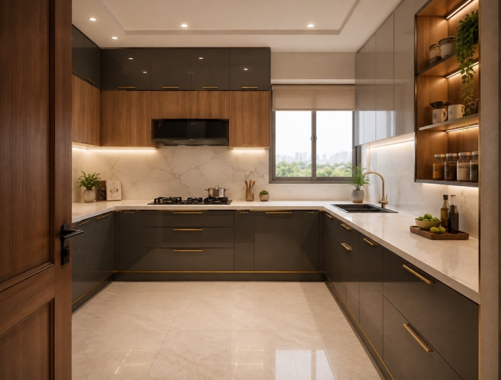 Kitchen 1 at The Urban Retreat, by Kaari Studio
